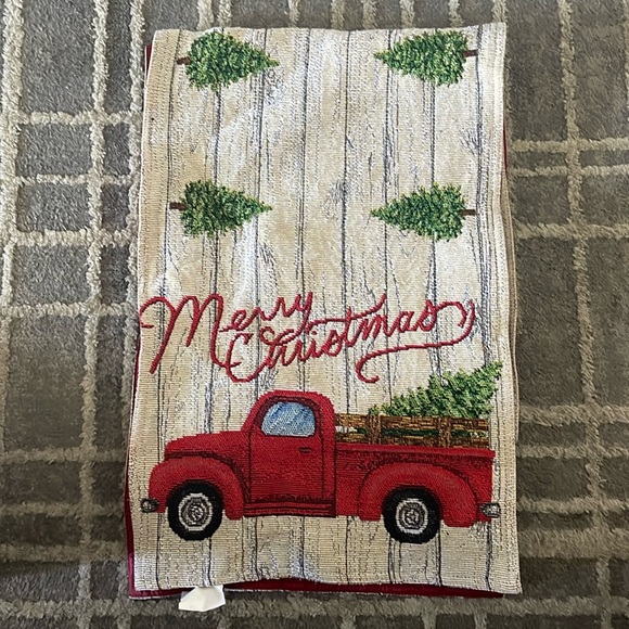 Other - Lined Table Runner- Christmas Red Truck